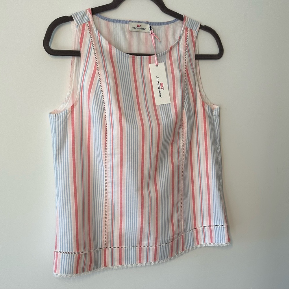 NWT Vineyard Vines | Women’s white pink and blue Cotton Top (size 4)